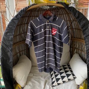 Blue, white striped xl Abercrombie & Fitch muscle polo  fits like a medium